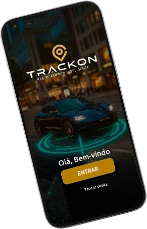 App Trackon na tela de login