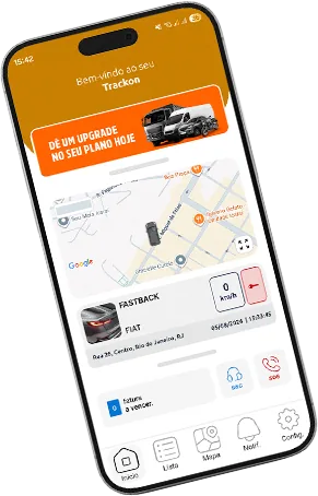 App Trackon em uso