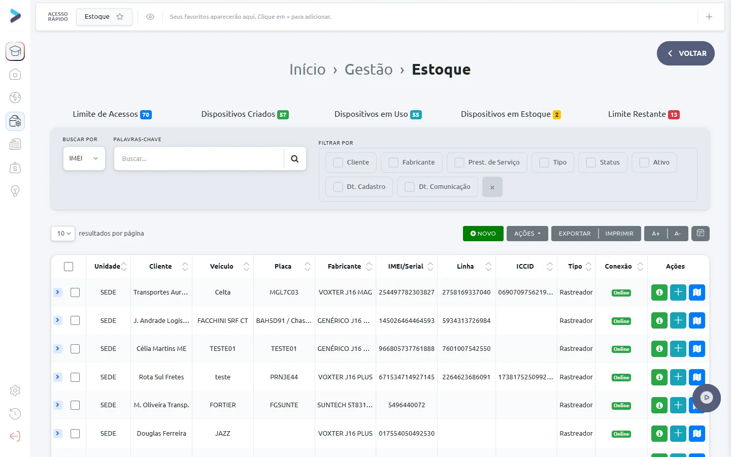 Controle de estoque na Plataforma Voxter